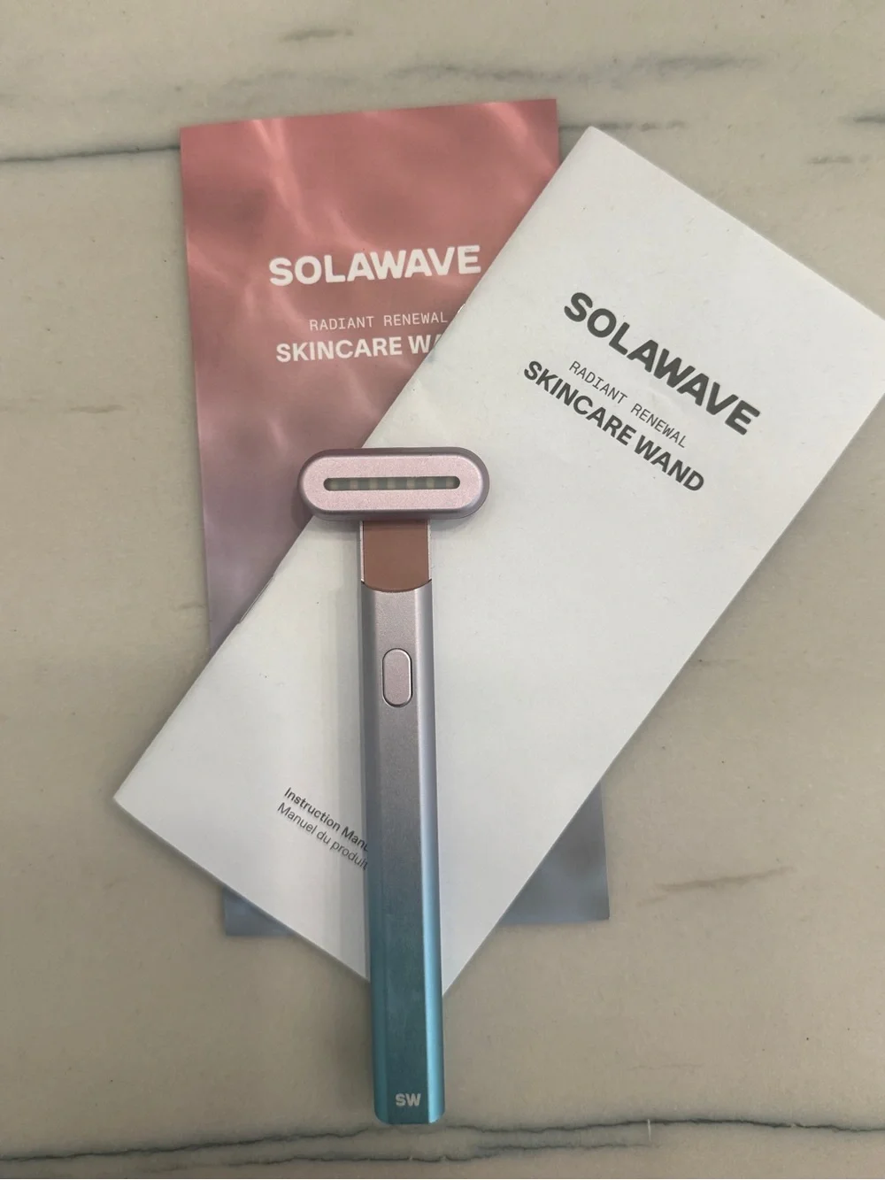 Solawave Radiant Renewal Skincare Wand - Pink & Teal ombré 4 in 1